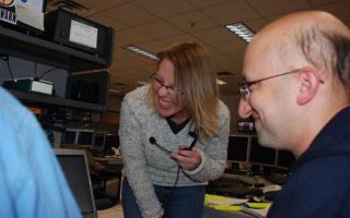 Rebecca Gould KE5HFU, NWS Forecaster, Speaking to W5MAF-NWS Midland, Texas